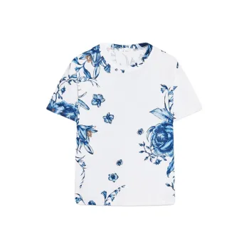ZARA T Shirt Women's Blue/White