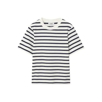 COS T Shirt Women's Navy Blue/White/Stripes