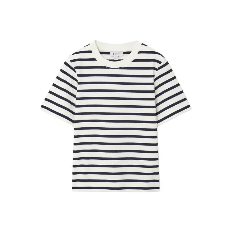 COS T Shirt Women's Navy Blue/White/Stripes-0