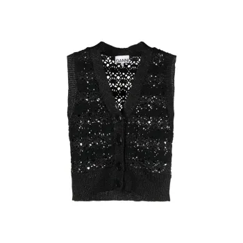 GANNI V Neck Vest 'Black'