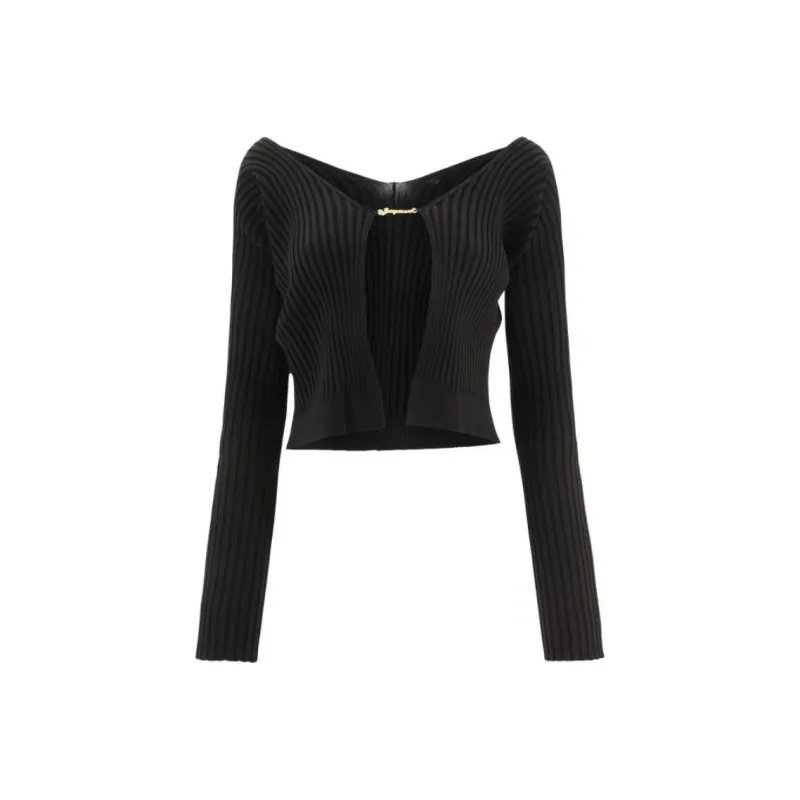 Jacquemus Logo Plaque Long Sleeved Cardigan-0