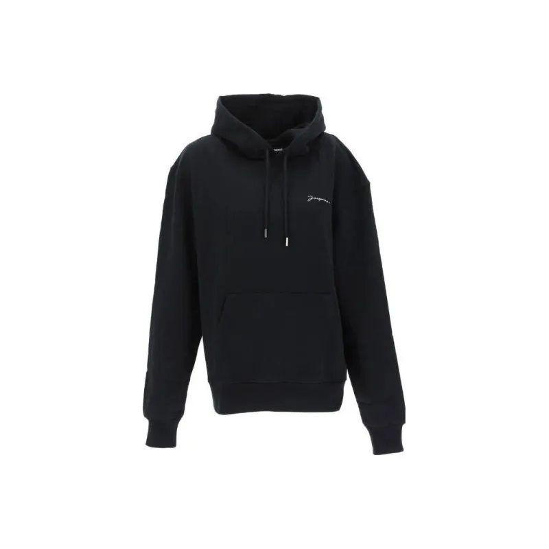 Jacquemus Le Sweatshirt Brode Hoodie 990 Black-0