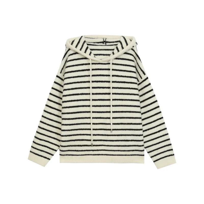 Omont Sweater Women's Black White Stripes-0