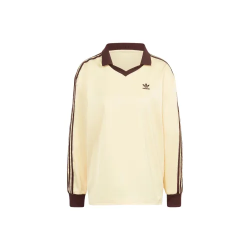 adidas originals 3 Stripes Satin Long Sleeve Tee Yellow