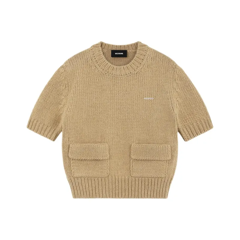 WE11DONE Logo plaque Knitted Top-0