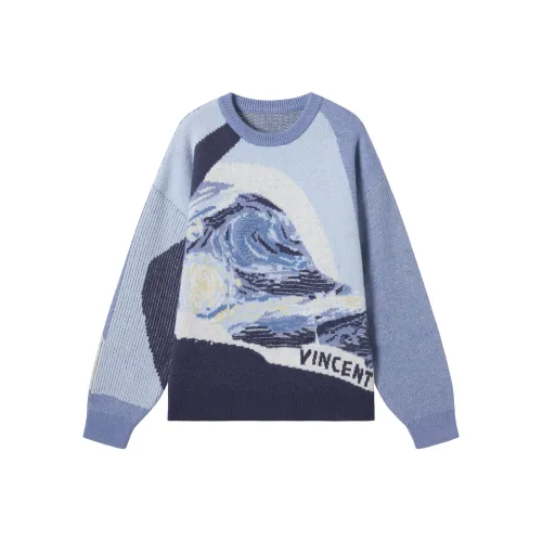 DIALOGUE x WENSENTE·FANGAOYISHUHUAZUO LIANMINGKUAN Sweater Women's Starry Blue