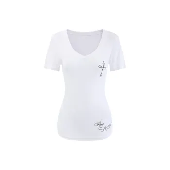 COVER TIME Set in Sleeve T Shirt Women's White
