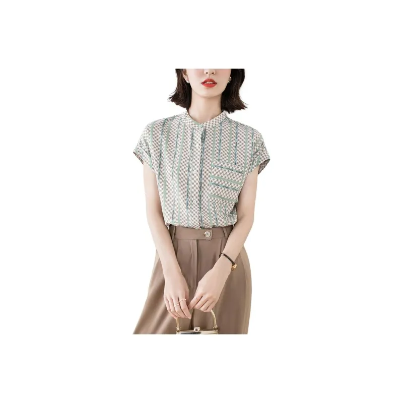Yi Mengyuan Silk Shirt Women's Light Green-0