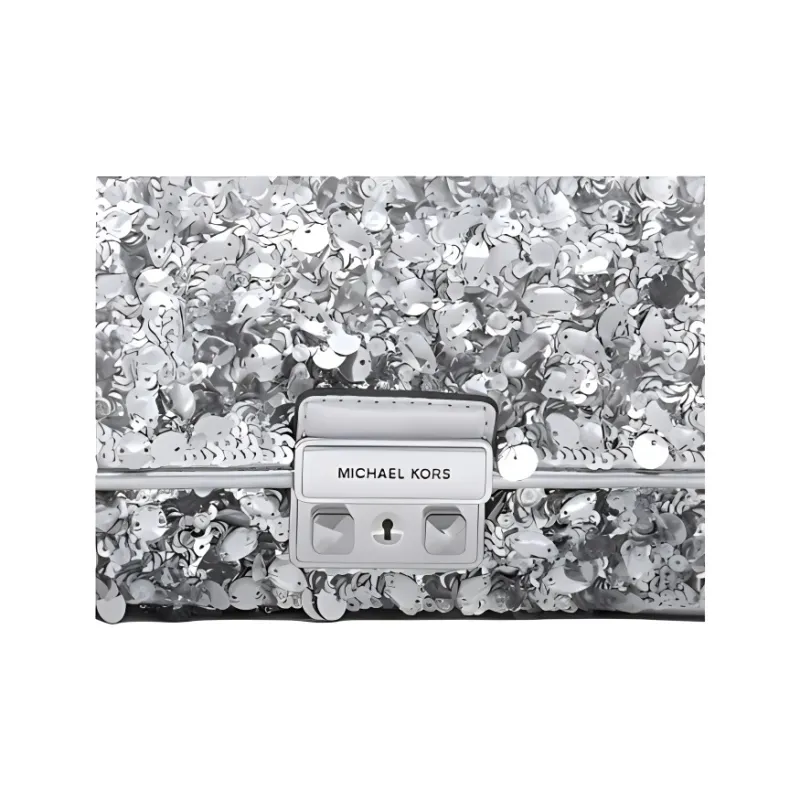 MICHAEL KORS Fabric Handbag Shoulder Bag Women's Silver-2