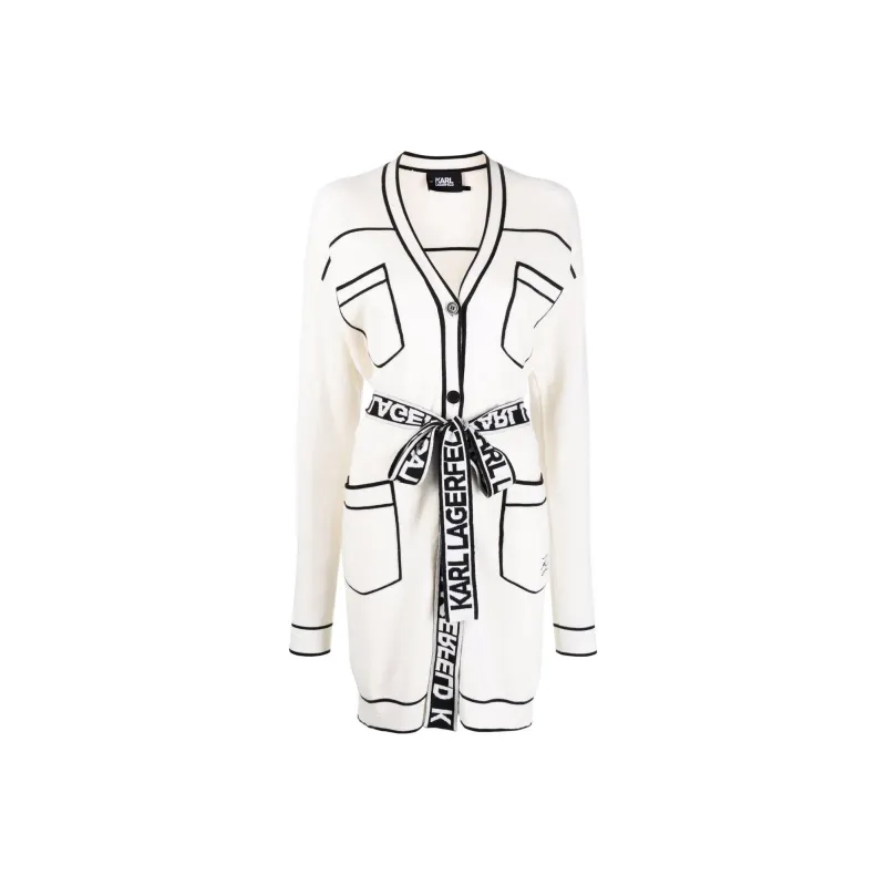 KARL LAGERFELD / Karl Lagerfeld Jeans Logo-print Belt Knit Cardigan-0