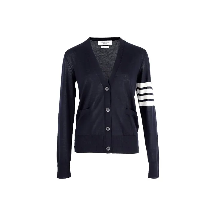 THOM BROWNE 4 Bar V Neck Cardigan-0