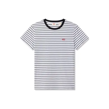 Levi's Regular T Shirt Women's White Black Stripes