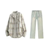 Yellow White Plaid+Yellow Mud