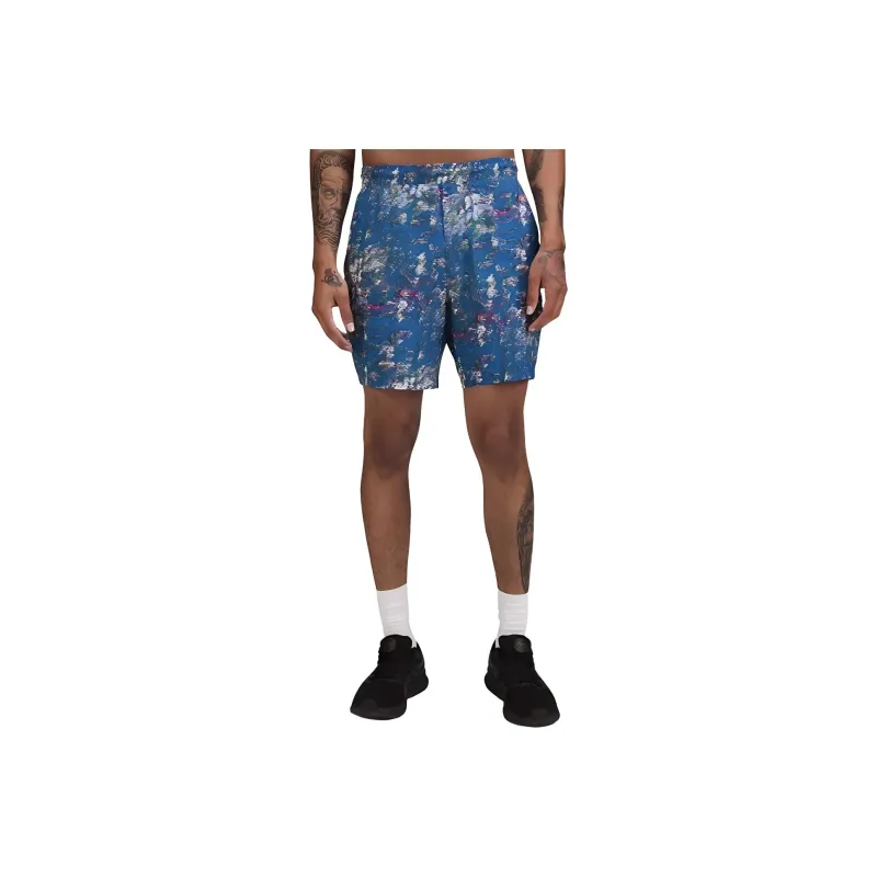 Lululemon Pace Breaker Casual Shorts 5' Men's Rhythm Dot Sound Wave Yellow Multicolor-5