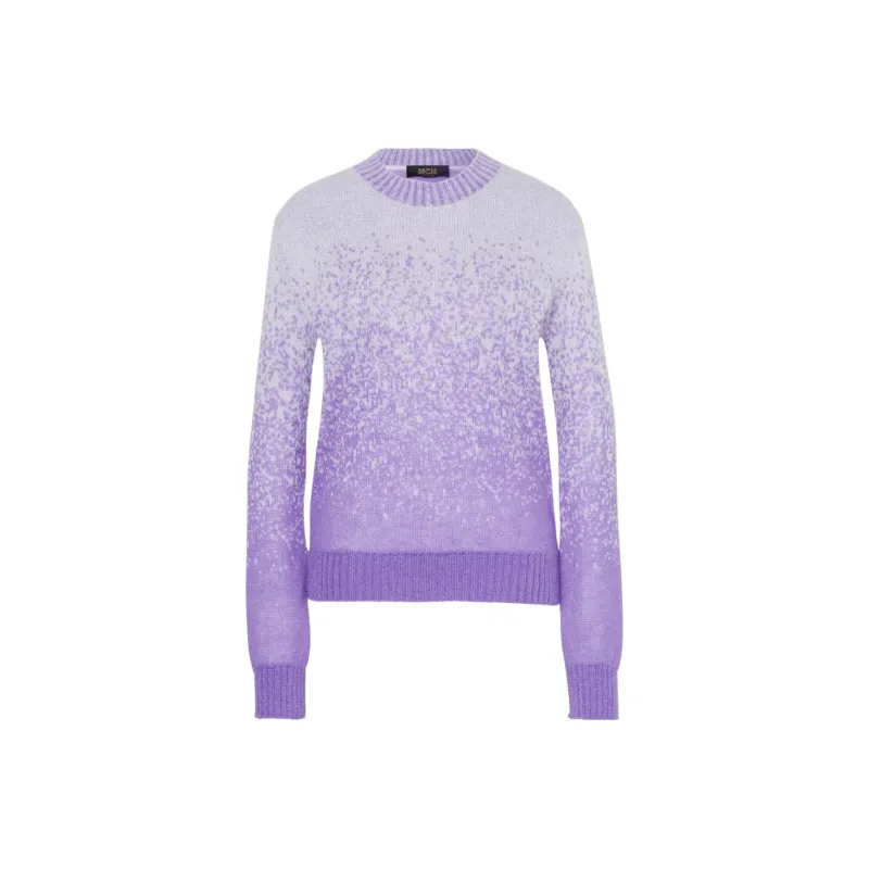 MCM Jacquard Sweater In Gradation Mohair Sweater Women's Purple-0