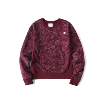 Champion Crew Neck Regular Sweatshirt US Version Women's Burgundy