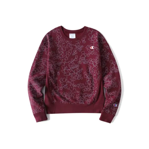 Champion Crew Neck Regular Sweatshirt US Version Women's Burgundy