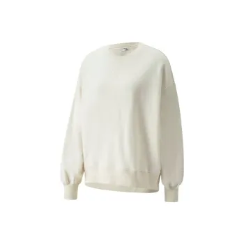 PUMA Sweatshirt Women's Cotton Linen Blend Natural Color