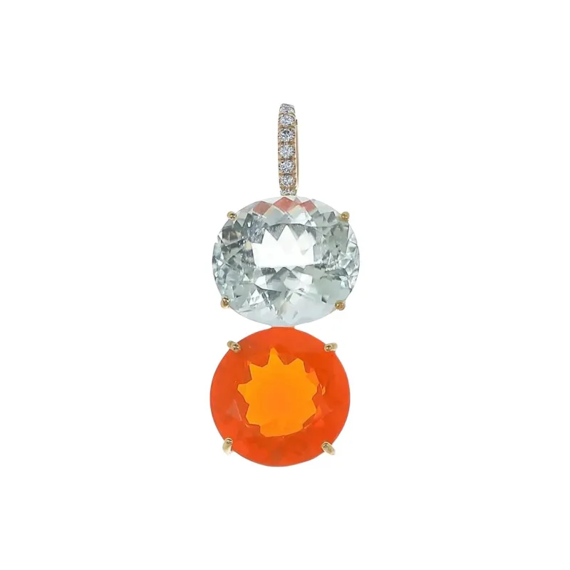Irene Neuwirth 18K Yellow Gold Fire Opal And Tourmaline Pendant-0