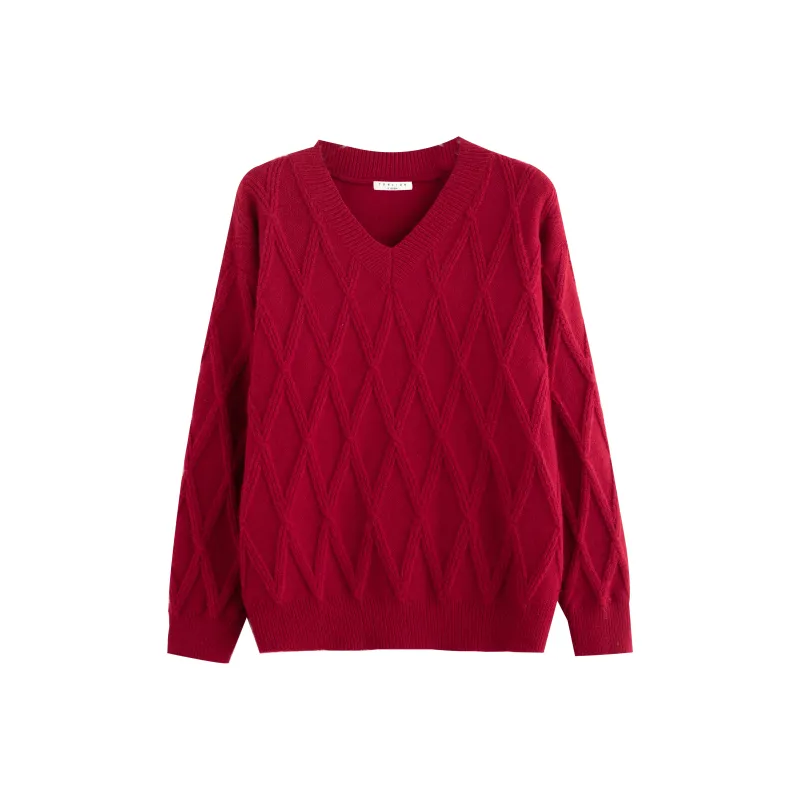 Tonlion Sweater Women's Dark Red-0
