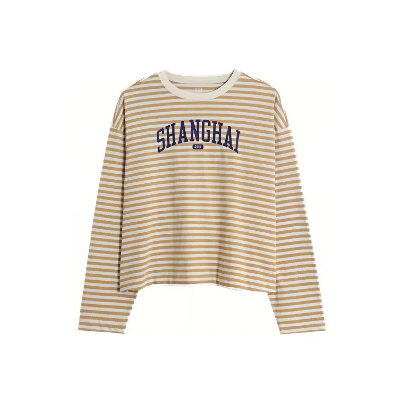 GAP T-Shirts Women's Khaki Stripes-0