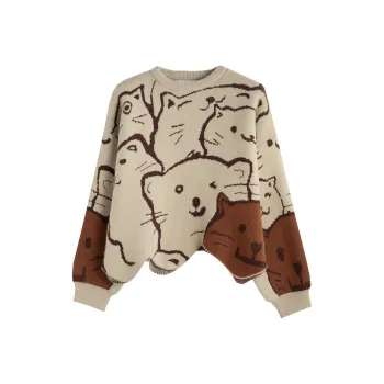 Tonlion Sweater Women's Beige Floral
