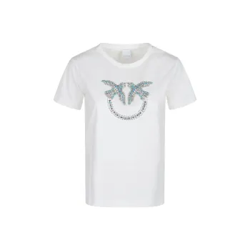 PINKO Embellished Love Birds Logo T Shirt