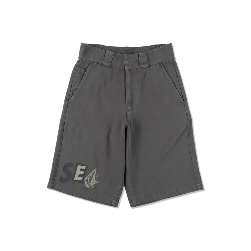 WIND AND SEA VOLCOM Collaboration Casual Shorts Unisex Charcoal Gray-0