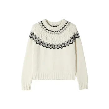 LILIXIUKE Sweater Women's Black/White Fare Island