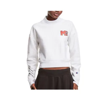 Champion Super Mario Bros Crew Neck Regular Sweatshirt US Version Women's Light Gray