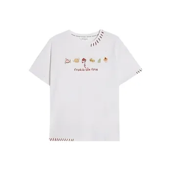 GOSO Drop Shoulder Sleeve T Shirt Women's White