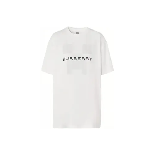Burberry X Minecraft Logo Print Cotton Oversized T shirt White