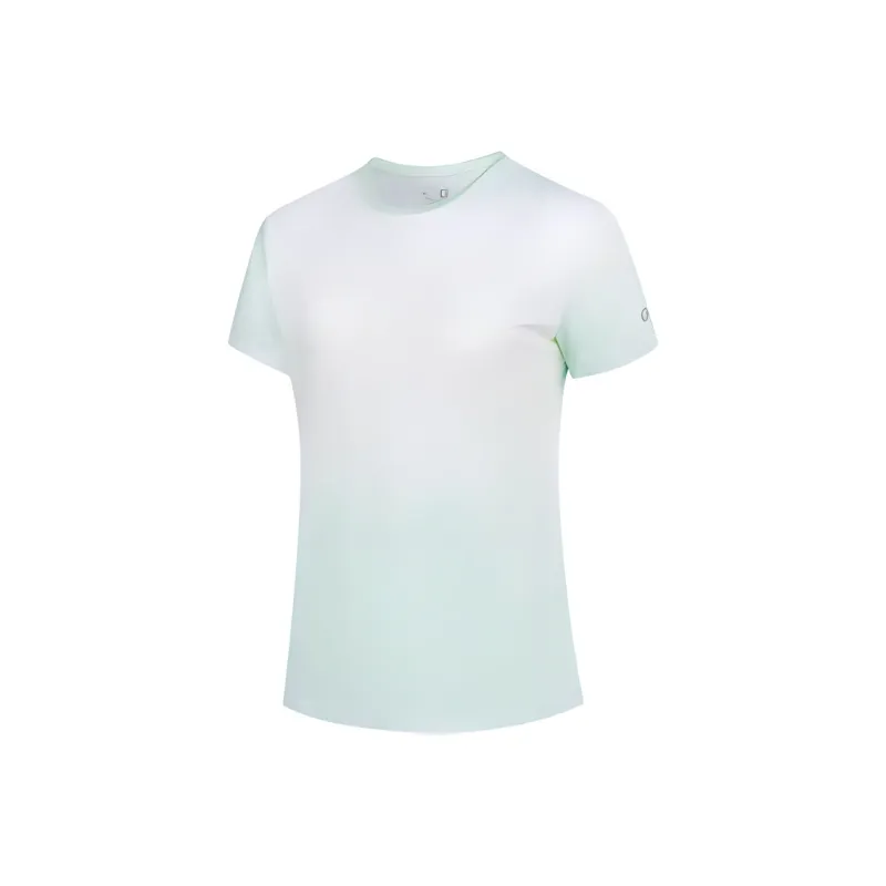 QIAODAN Sports Life Collection T Shirt Women's Aqua Print-0