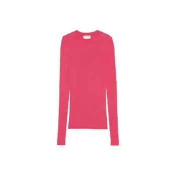 SAINT LAURENT FW21 Slim Fit Sweater Women's Fuchsia