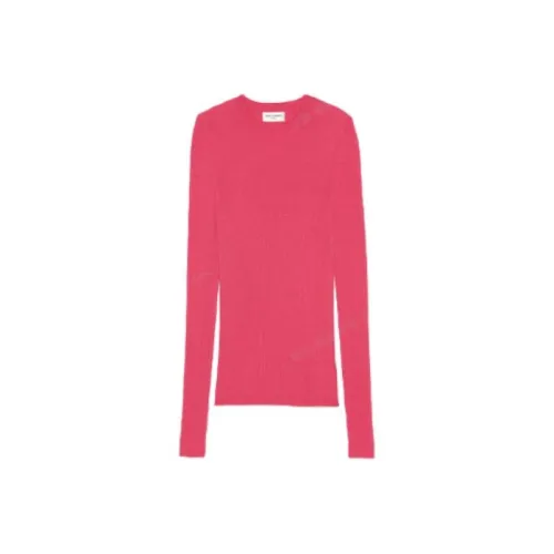 SAINT LAURENT FW21 Slim Fit Sweater Women's Fuchsia