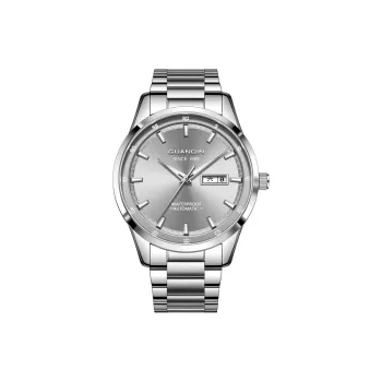 GUANQIN Automatic Mechanical Movement Stainless Steel Watchband Watch Men's Watches Black Dial