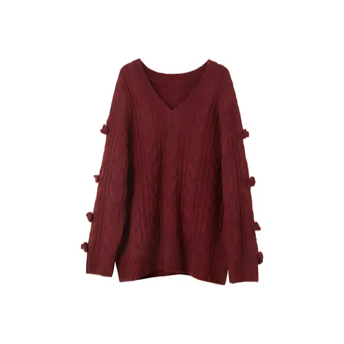 3COLOUR aop sweater Women's Brick Red