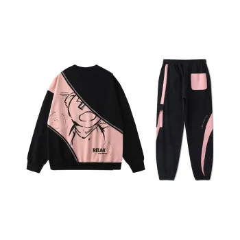 LAMLICKA Sweatshirt Set Unisex Black Pink