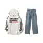 White Top+Medium Blue Pants