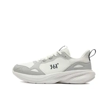 361° Abrasion Resistant Rebound Low Top Casual Sprint Running Shoes Men's White Gray