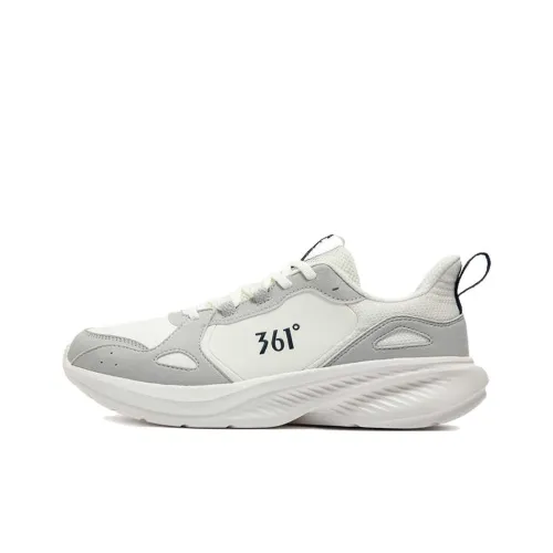 361° Abrasion Resistant Rebound Low Top Casual Sprint Running Shoes Men's White Gray