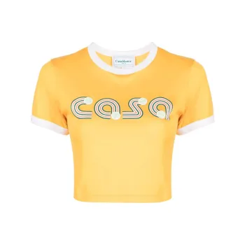 CASABLANCA Jeu De Tennis Baby Ringer T Shirt 'Yellow'