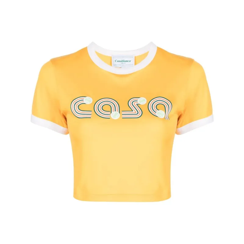 CASABLANCA Jeu De Tennis Baby Ringer T Shirt 'Yellow'-0