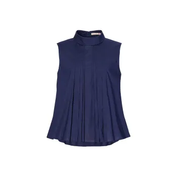 UNIQLO X Marni Women's Tuck Blouse Navy