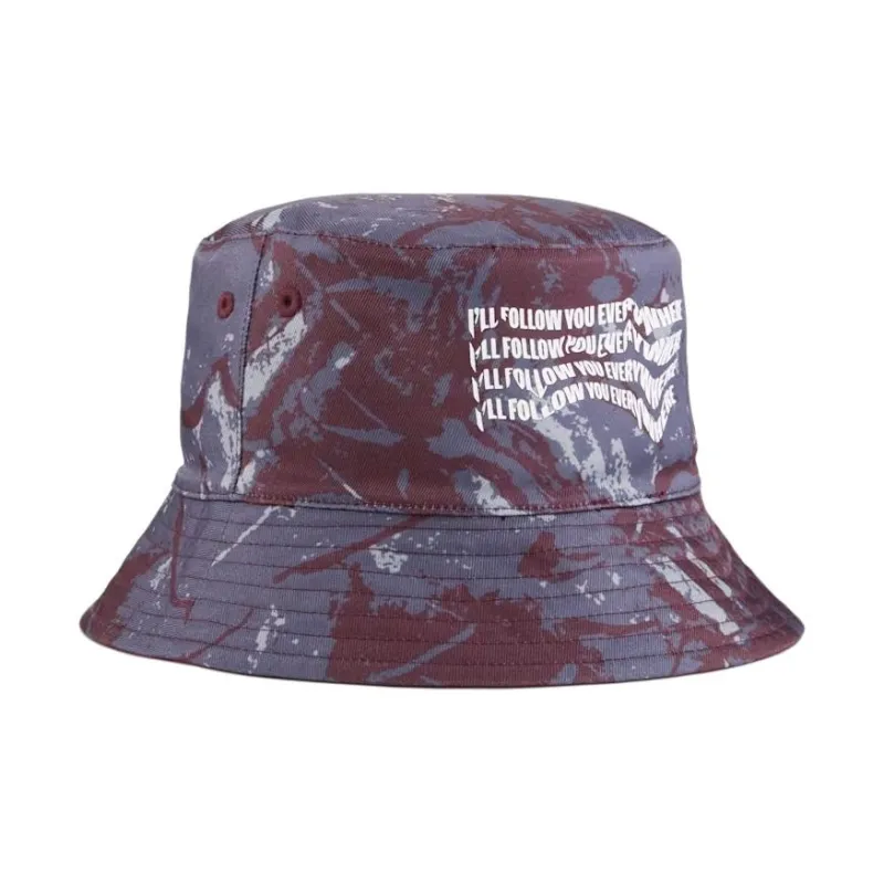PUMA Cotton Fabric, 100% Cotton Bucket Hats Unisex Burgundy-1