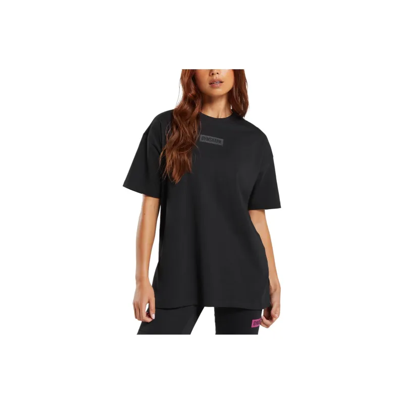 GYMSHARK BLOCK OVERSIZED T-SHIRT T-Shirt Women's Black-0