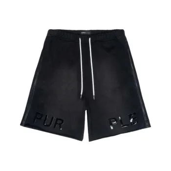 PURPLE BRAND Logo appliqué Side zip Shorts