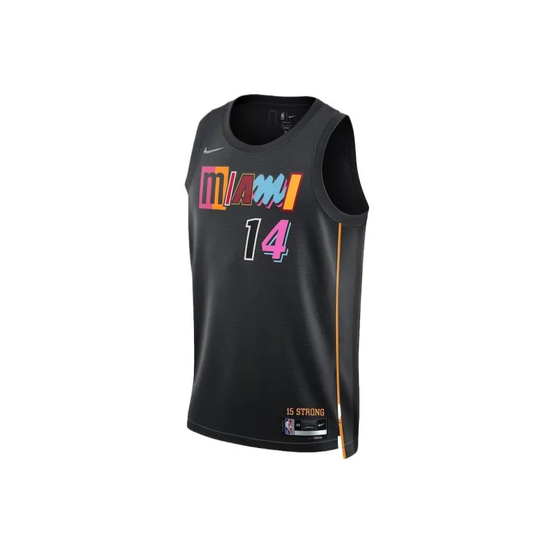NBA x Nike Miami Heat City Edition Swingman Basketball Jerseys Men's Black-0