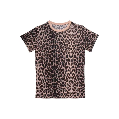 BASERANGE SS24 Tee Shirt - Bamboo Lyocell Regular Price T-Shirt Women's Leopard/Leopard Print