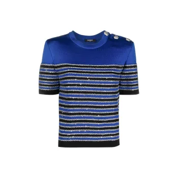 BALMAIN T-Shirts Women's Blue